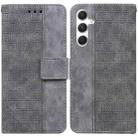 For Samsung Galaxy S25 5G Geometric Embossed Leather Phone Case(Grey) - 1