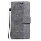 For Samsung Galaxy S25 5G Geometric Embossed Leather Phone Case(Grey) - 3