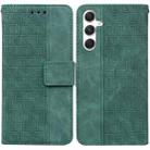 For Samsung Galaxy S25 5G Geometric Embossed Leather Phone Case(Green) - 1