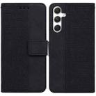 For Samsung Galaxy S25 5G Geometric Embossed Leather Phone Case(Black) - 1
