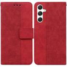 For Samsung Galaxy S25 5G Geometric Embossed Leather Phone Case(Red) - 1