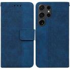 For Samsung Galaxy S25 Ultra 5G Geometric Embossed Leather Phone Case(Blue) - 1