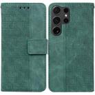 For Samsung Galaxy S25 Ultra 5G Geometric Embossed Leather Phone Case(Green) - 1