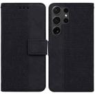 For Samsung Galaxy S25 Ultra 5G Geometric Embossed Leather Phone Case(Black) - 1