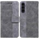 For Samsung Galaxy S25 FE 5G Geometric Embossed Leather Phone Case(Grey) - 1