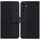 For Samsung Galaxy S25 FE 5G Geometric Embossed Leather Phone Case(Black) - 1