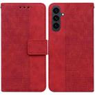 For Samsung Galaxy S25 FE 5G Geometric Embossed Leather Phone Case(Red) - 1