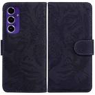 For Samsung Galaxy S24 FE 5G Tiger Embossing Pattern Flip Leather Phone Case(Black) - 1