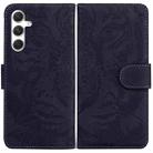 For Samsung Galaxy S25 5G Tiger Embossing Pattern Flip Leather Phone Case(Black) - 1