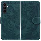 For Samsung Galaxy S25 FE 5G Tiger Embossing Pattern Flip Leather Phone Case(Green) - 1