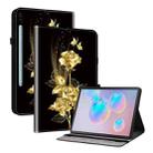 For Samsung Galaxy Tab S6 SM-T860 SM-T865 Crystal Texture Painted Leather Smart Tablet Case, without Pen(Gold Butterfly Rose) - 1