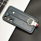 For Samsung Galaxy M35 5G Wristband Leather Back Phone Case(Blue) - 2