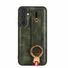 For Samsung Galaxy M35 5G Wristband Leather Back Phone Case(Green) - 3