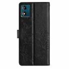 For Motorola Moto E13 Butterflies and Flowers Leather Phone Case(Black) - 3