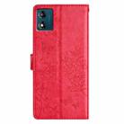 For Motorola Moto E13 Butterflies and Flowers Leather Phone Case(Red) - 3