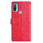 For Motorola Moto E20 / E30 Butterflies and Flowers Leather Phone Case(Red) - 3