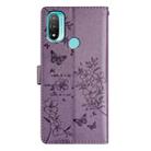 For Motorola Moto E20 / E30 Butterflies and Flowers Leather Phone Case(Purple) - 3