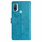 For Motorola Moto E20 / E30 Butterflies and Flowers Leather Phone Case(Blue) - 3