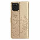 For Motorola Edge 40 Butterflies and Flowers Leather Phone Case(Gold) - 3