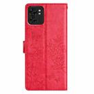 For Motorola Edge 40 Butterflies and Flowers Leather Phone Case(Red) - 3