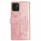 For Motorola Edge 40 Butterflies and Flowers Leather Phone Case(Rose Gold) - 3