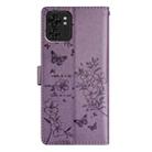 For Motorola Edge 40 Butterflies and Flowers Leather Phone Case(Purple) - 3