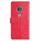 For Motorola Moto G7 Power Butterflies and Flowers Leather Phone Case(Red) - 3