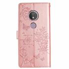 For Motorola Moto G7 Power Butterflies and Flowers Leather Phone Case(Rose Gold) - 3