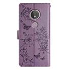 For Motorola Moto G7 Power Butterflies and Flowers Leather Phone Case(Purple) - 3