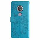 For Motorola Moto G7 Power Butterflies and Flowers Leather Phone Case(Blue) - 3