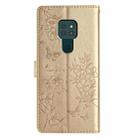 For Motorola Moto G9 / G9 Play Butterflies and Flowers Leather Phone Case(Gold) - 3