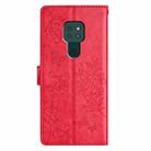 For Motorola Moto G9 / G9 Play Butterflies and Flowers Leather Phone Case(Red) - 3