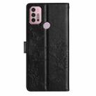 For Motorola Moto G30 Butterflies and Flowers Leather Phone Case(Black) - 3