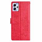 For Motorola Moto G13 / G23 Butterflies and Flowers Leather Phone Case(Red) - 3