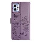 For Motorola Moto G13 / G23 Butterflies and Flowers Leather Phone Case(Purple) - 3