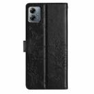 For Motorola Moto G14 Butterflies and Flowers Leather Phone Case(Black) - 3