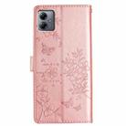 For Motorola Moto G14 Butterflies and Flowers Leather Phone Case(Rose Gold) - 3