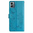 For Motorola Moto G14 Butterflies and Flowers Leather Phone Case(Blue) - 3