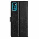 For Motorola Moto G22 Butterflies and Flowers Leather Phone Case(Black) - 3