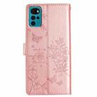 For Motorola Moto G22 Butterflies and Flowers Leather Phone Case(Rose Gold) - 3