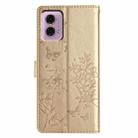 For Motorola Moto G24 / G04 Butterflies and Flowers Leather Phone Case(Gold) - 3