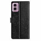 For Motorola Moto G24 / G04 Butterflies and Flowers Leather Phone Case(Black) - 3
