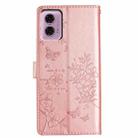 For Motorola Moto G24 / G04 Butterflies and Flowers Leather Phone Case(Rose Gold) - 3