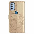 For Motorola Moto G31 / G41 Butterflies and Flowers Leather Phone Case(Gold) - 3