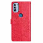 For Motorola Moto G31 / G41 Butterflies and Flowers Leather Phone Case(Red) - 3