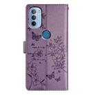 For Motorola Moto G31 / G41 Butterflies and Flowers Leather Phone Case(Purple) - 3