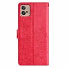 For Motorola Moto G32 Butterflies and Flowers Leather Phone Case(Red) - 3