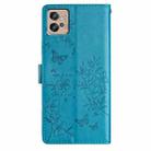 For Motorola Moto G32 Butterflies and Flowers Leather Phone Case(Blue) - 3