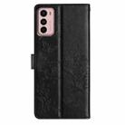 For Motorola Moto G42 Butterflies and Flowers Leather Phone Case(Black) - 3