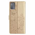 For Motorola Moto G50 Butterflies and Flowers Leather Phone Case(Gold) - 3